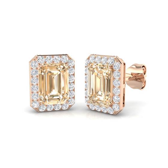 2,15 ct VS/E-F Morganit- und Diamantohrringe
