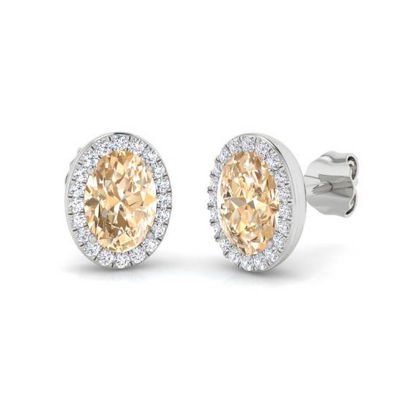 1,80 ct VS/E-F Morganit- und Diamantohrringe