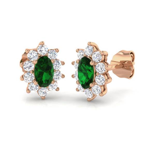 Ohrringe mit Smaragd und Diamanten (1,00 ct, VS/E-F)