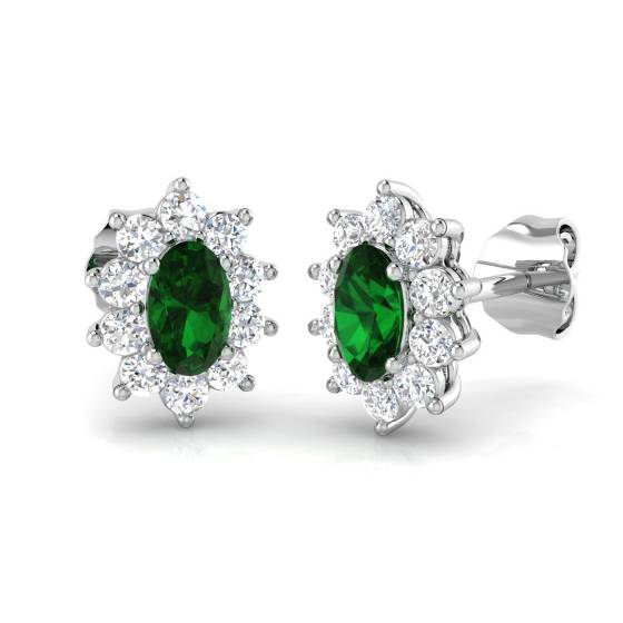 Ohrringe mit Smaragd und Diamanten (1,00 ct, VS/E-F)