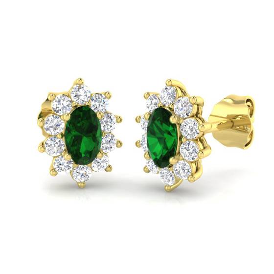 Ohrringe mit Smaragd und Diamanten (1,00 ct, VS/E-F)