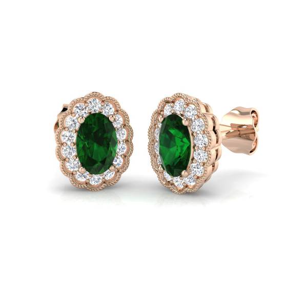 Ohrringe mit Smaragd und Diamanten (1,05 ct, VS/E-F)