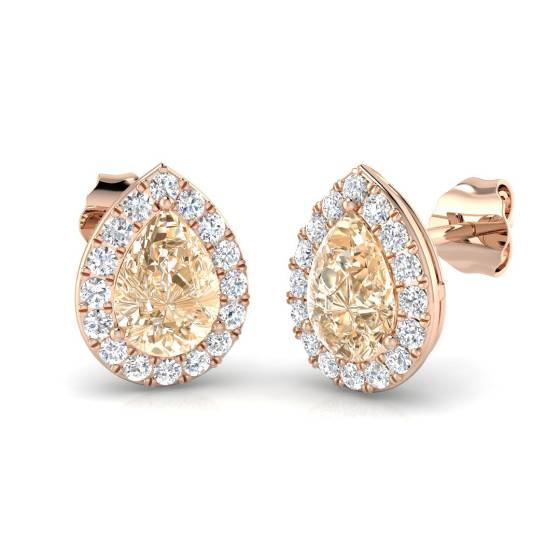 2,10 ct VS/E-F Morganit- und Diamantohrringe