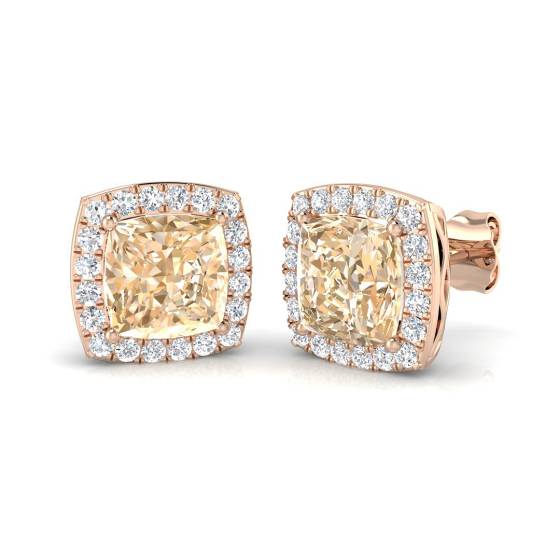 3,40 ct VS/E-F Morganit- und Diamantohrringe