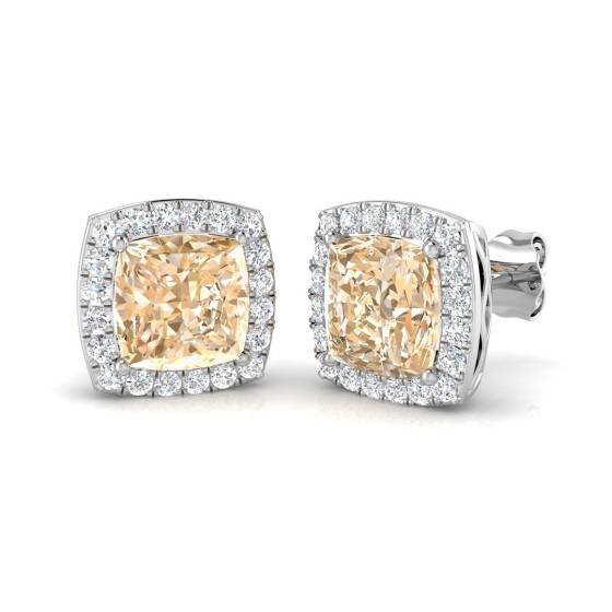 3,40 ct VS/E-F Morganit- und Diamantohrringe
