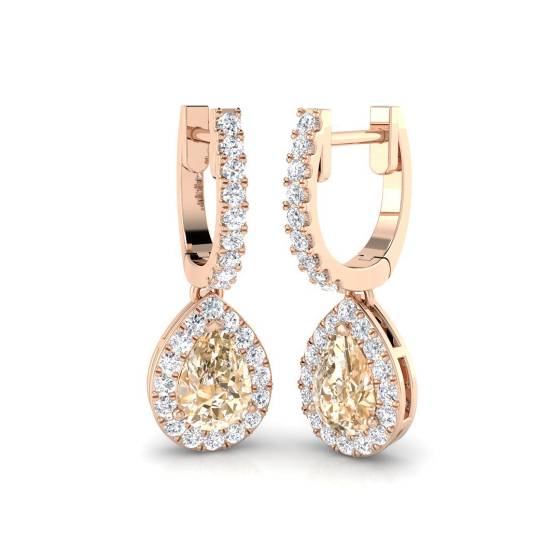 1,60 ct VS/E-F Morganit- und Diamantohrringe
