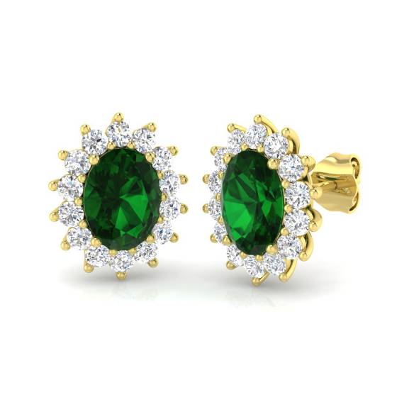 Ohrringe mit Smaragd und Diamanten (1,25 ct, VS/E-F)
