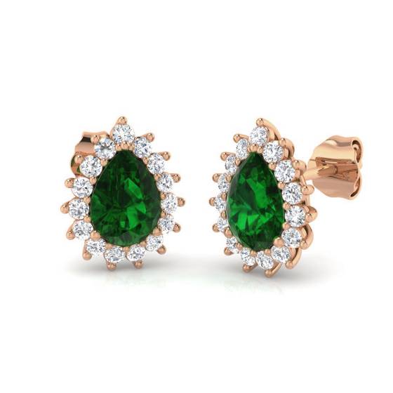 Ohrringe mit Smaragd und Diamanten (1,85 ct, VS/E-F)
