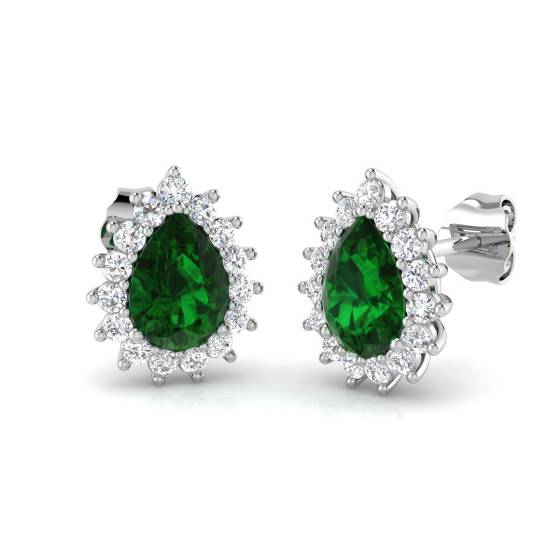 Ohrringe mit Smaragd und Diamanten (1,85 ct, VS/E-F)
