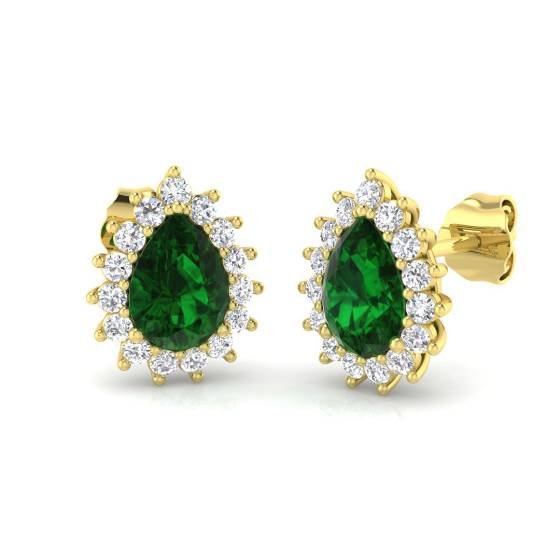 Ohrringe mit Smaragd und Diamanten (1,85 ct, VS/E-F)