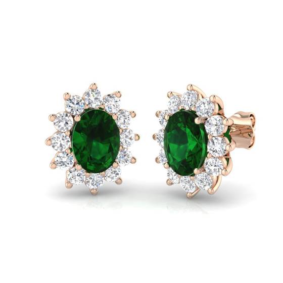 Ohrringe mit Smaragd und Diamanten (3,00 ct, VS/E-F)