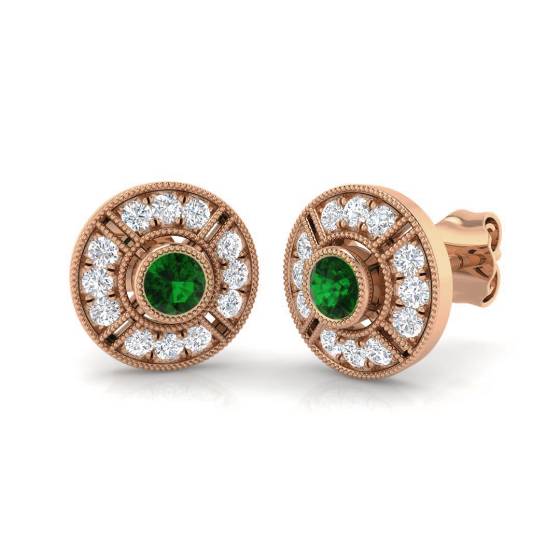Ohrringe mit Smaragd und Diamanten (0,50 ct, VS/E-F)