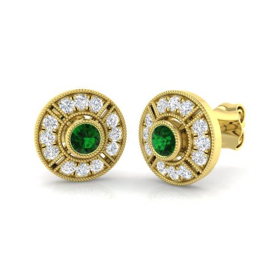 Ohrringe mit Smaragd und Diamanten (0,50 ct, VS/E-F)