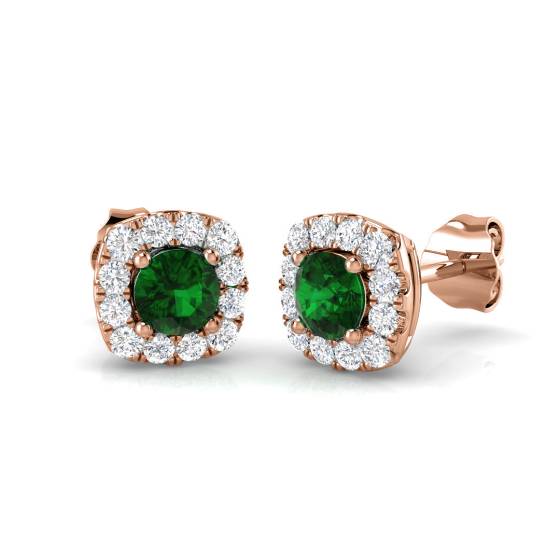 0,80 ct VS/E-F Smaragd- und Diamant-Ohrringe