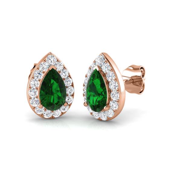 Ohrringe mit Smaragd und Diamanten (1,60 ct, VS/E-F)