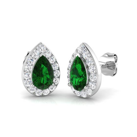 Ohrringe mit Smaragd und Diamanten (1,60 ct, VS/E-F)