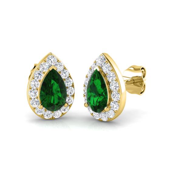 Ohrringe mit Smaragd und Diamanten (1,60 ct, VS/E-F)