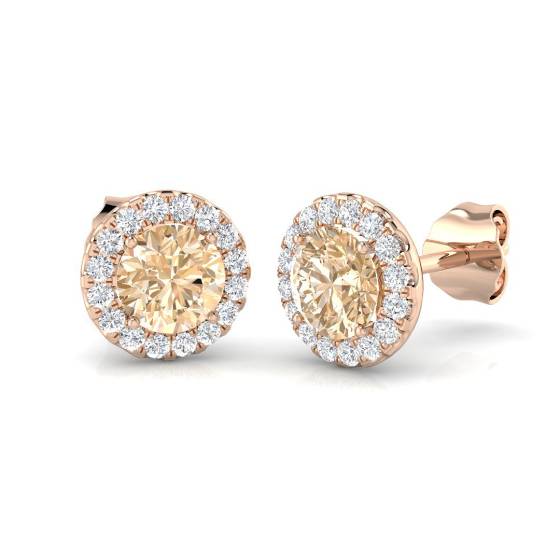 Ohrringe mit Morganit und Diamanten (1,20 ct, Reinheitsgrad VS/E-F)