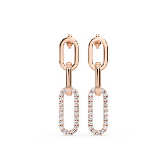 Round Diamond Paper Clip Earrings