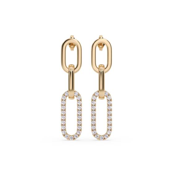 Round Diamond Paper Clip Earrings