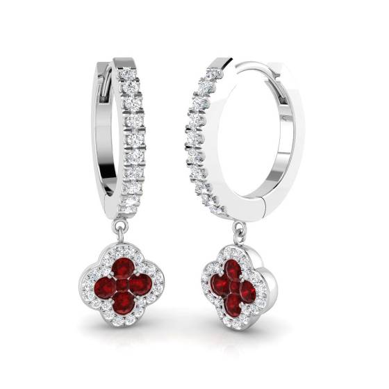 Runde Rubin- und Diamant-Creolen