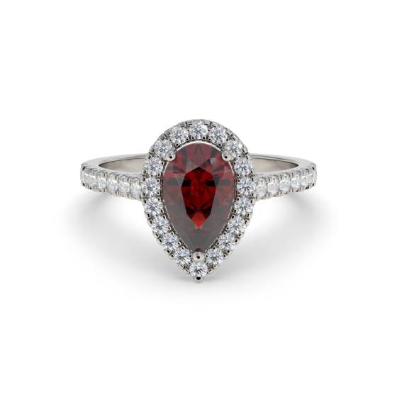 0,70 ct Rubin- und Diamantclusterring