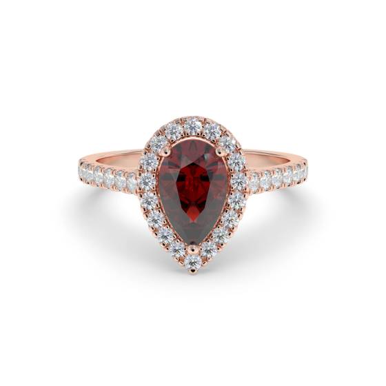 0,70 ct Rubin- und Diamantclusterring