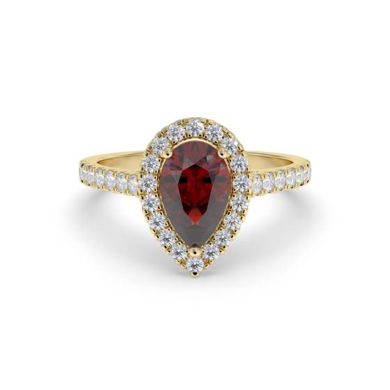 0,70 ct Rubin- und Diamantclusterring