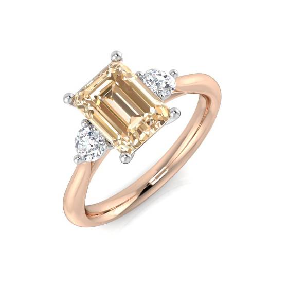 1,60 ct VS/E-F Morganit- und Diamant-Edelsteinring