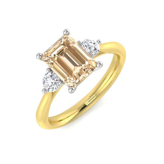 1,60 ct VS/E-F Morganit- und Diamant-Edelsteinring