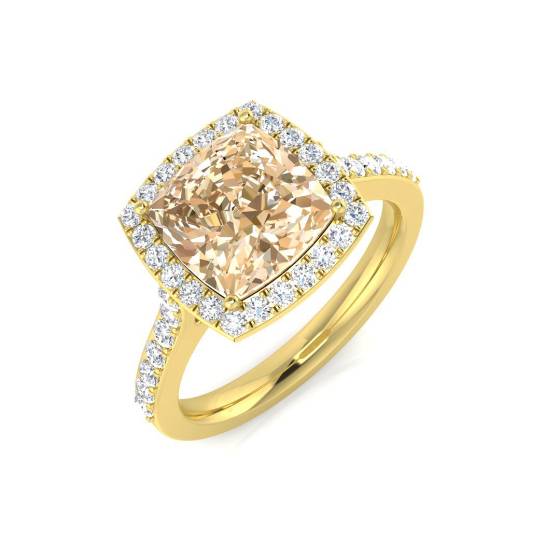 2,70 ct VS/E-F Morganit- und Diamantring