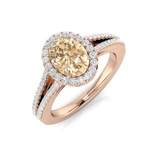 1,50 ct VS/E-F Morganit- und Diamant-Edelsteinring