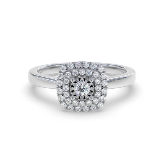 0,18 ct VS/E-F Runder Naturdiamant-Clusterring