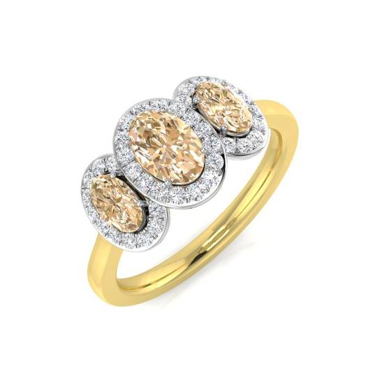 1,20 ct VS/E-F Morganit- und Diamant-Edelsteinring