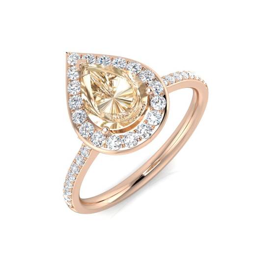 1,25 ct VS/E-F Morganit- und Diamant-Edelsteinring
