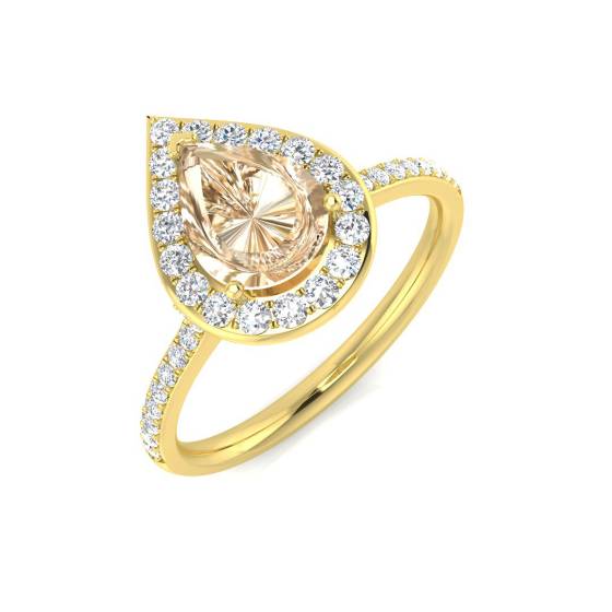 1,25 ct VS/E-F Morganit- und Diamant-Edelsteinring
