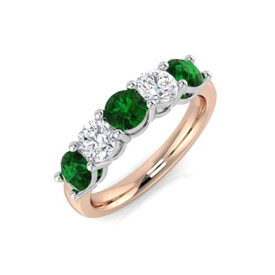 Halb-Ewigkeitsring mit Smaragd und Diamanten (1,50 ct, VS/E-F)