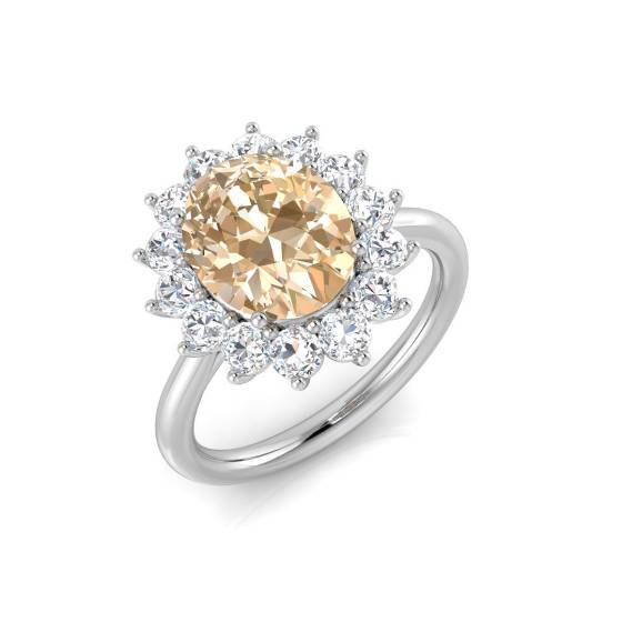 3,00 ct VS/E-F Morganit- und Diamant-Edelsteinring