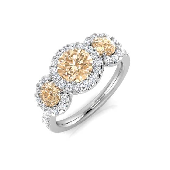 1,70 ct VS/E-F Morganit- und Diamant-Edelsteinring