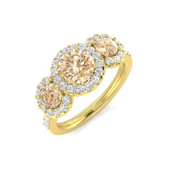 1,70 ct VS/E-F Morganit- und Diamant-Edelsteinring