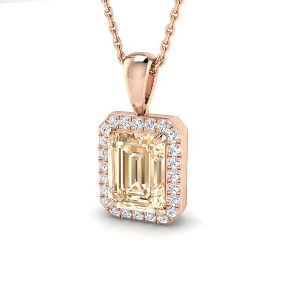 1,70 ct VS/E-F Morganit- und Diamant-Edelsteinanhänger