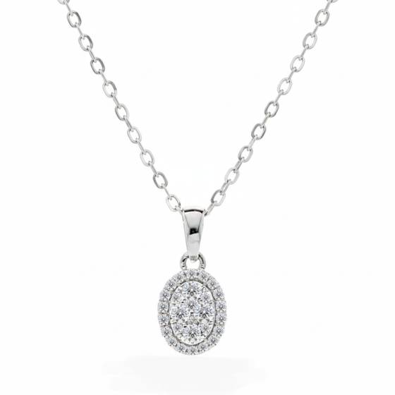 Anhänger mit rundem Diamantcluster (0,14 ct)