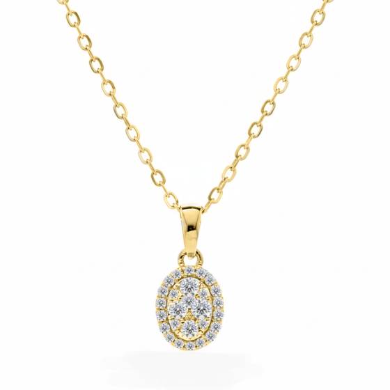 Anhänger mit rundem Diamantcluster (0,14 ct)