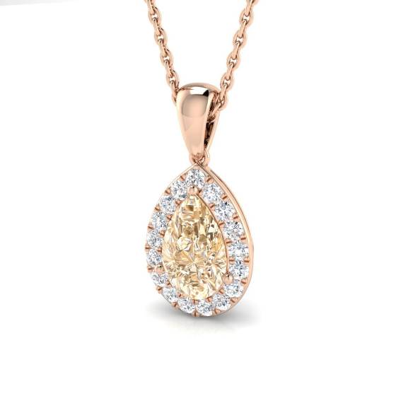 1,00 ct VS/E-F Morganit- und Diamant-Edelsteinanhänger