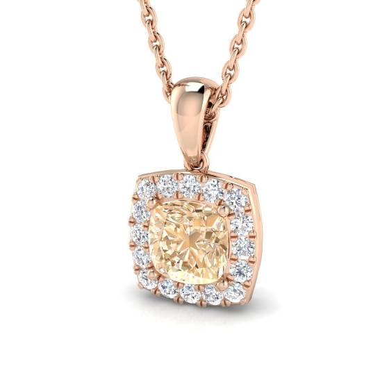 0,85 ct VS/E-F Morganit- und Diamant-Edelsteinanhänger