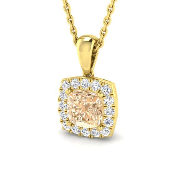 0,85 ct VS/E-F Morganit- und Diamant-Edelsteinanhänger