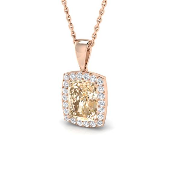 1,70 ct VS/E-F Morganit- und Diamant-Edelsteinanhänger