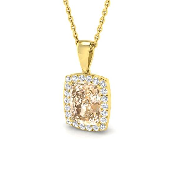 1,70 ct VS/E-F Morganit- und Diamant-Edelsteinanhänger