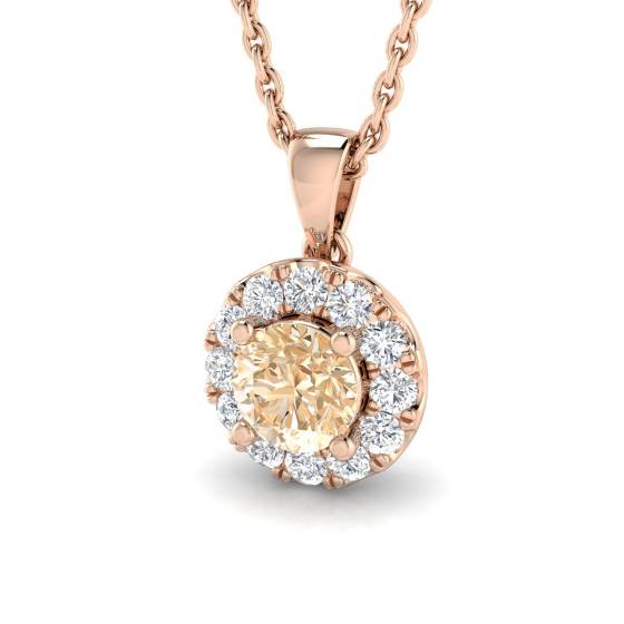 0,75 ct VS/E-F Morganit- und Diamant-Edelsteinanhänger