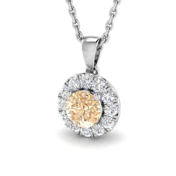 0,75 ct VS/E-F Morganit- und Diamant-Edelsteinanhänger
